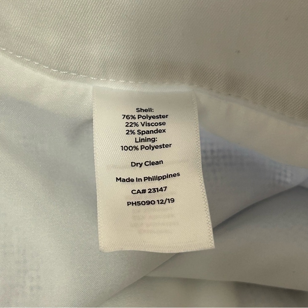 Talbots Career Pants Women's Fully Lined Straight Leg Blue White Sz 10 Side Zip - Picture 6 of 8